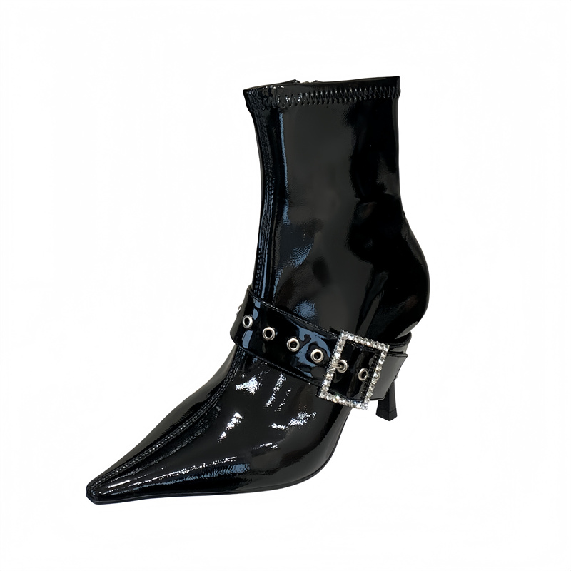 fortune-one-foot-ankle-boots-2025-autumn-winter-new-pointed-toe-slim-boots-fashion-high-heel-korean-belt-buckle-rhinestone-short-boots_4